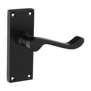 Timco Victorian Scroll Latch Handle - Matt Black