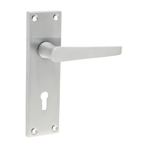 Timco Victorian Straight Lock Handles - Satin Chrome