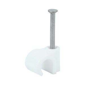 Timco Round Cable Clips - White