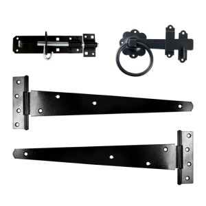 Timco Side Gate Kit - Ring Latch - Black