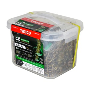 Timco C2 Strong-Fix 5mm Double Countersunk Woodscrews Pozi - Yellow