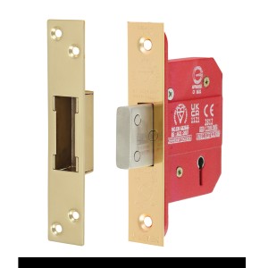 Timco 5 Lever British Standard CE Deadlock - Electro Brass