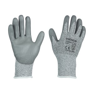 Timco Medium Cut Gloves - PU Coated HPPE Fibre with Glass Fibre