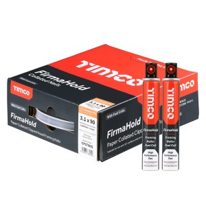 Timco FirmaHold CPLT90G 3.1 x 90mm Collated Nails Ring Shank 2200 & 2 Fuel Cells - FirmaGalv+