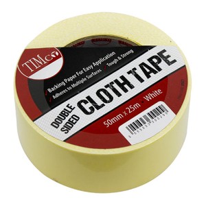 Timco Double Sided Cloth Tape 25m x 50mm - White