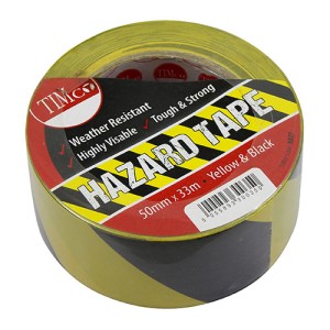 Timco Hazard Tape 33m x 50mm - Yellow & Black