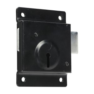 Timco Press Lock with Extra Long Keys - Epoxy Black