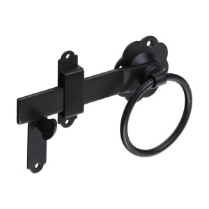 Timco Ring Gate Latch - Plain - Black