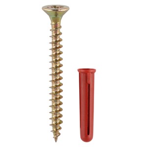 Timco Red Plastic Plugs with 4 x 40mm Screw