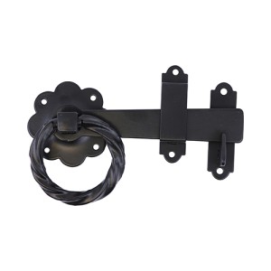 Timco Ring Gate Latch - Twisted - Black