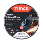 Timco Bonded Abrasive Disc 115 x 22.2 x 1mm - Metal Slitting Discs 10 Pack