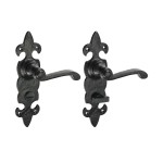 Timco Fleur De Lys Ornate Bathroom Handles - Antique Black