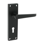 Timco Victorian Straight Lock Handles - Matt Black