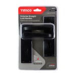 Timco Victorian Straight Lock Handles - Matt Black