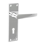 Timco Victorian Straight Lock Handles - Polished Chrome
