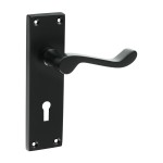 Timco Victorian Scroll Lock Handles - Matt Black
