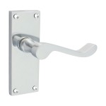Timco Victorian Scroll Latch Handles - Polished Chrome