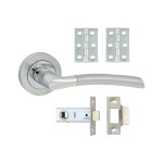 Timco Shavington Lever On Rose Door Pack - Polished Chrome & Satin Chrome
