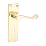 Timco Victorian Scroll Lock Handles - Polished Brass