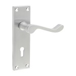 Timco Victorian Scroll Lock Handles - Satin Chrome