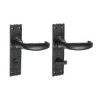 Timco Narrow Style Bathroom Lock Handles - Antique Black