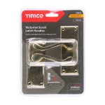 Timco Victorian Scroll Latch Handles - Polished Brass