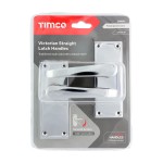 Timco Victorian Straight Latch Handles - Polished Chrome