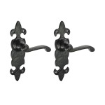 Timco Fleur De Lys Ornate Lever Latch Handles - Antique Black