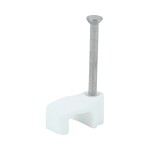 Timco Flat Cable Clips To Fit 1mm - White