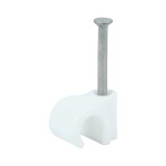 Timco Round Cable Clips - White