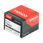 Timco Round Cable Clips to fit 7mm - Black