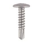 Timco Metal Construction Sheet & Framing Screws 4.8 x 22mm Low Profile Wafer - Silver Organic