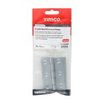 Timco Double Steel Washered Butt Hinge - Solid Brass - Satin Chrome