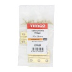 Timco Solid Drawn Hinge - Solid Brass - Polished Brass