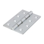 Timco Double Stainless Steel Washered Butt Hinge - Solid Brass - Satin Chrome