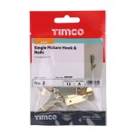 Timco Picture Hanging Hooks - Single - Electro Brass