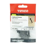 Timco Chipboard Screws 4 x 30mm Double Countersunk Pozi - Black Organic