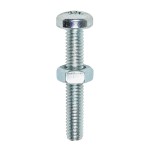 Timco Machine Screws Pan & Hex Nuts Pozi - Zinc