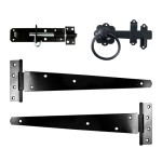 Timco Side Gate Kit - Ring Latch - Black