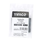 Timco Pair of Butterfly Hinges - Antique Black
