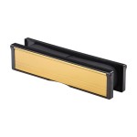 Timco Intumescent Letterbox - Polished Gold - Black Frame