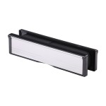 Timco Intumescent Letterbox - Polished Silver - Black Frame