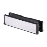 Timco Intumescent Letterbox - Polished Silver - Black Frame