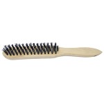 Timco Wooden Handle Scratch Brush 4 Rows - Stainless Steel