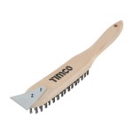Timco Scratch Brush with Scraper 4 Rows - Stainless Steel
