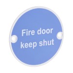Timco Fire Door Keep Shut Sign - Satin Anodised Aluminium