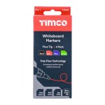 Timco Whiteboard Markers - Fine Tip - Mixed Colours
