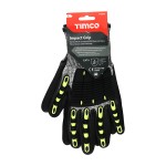 Timco Impact Cut Glove - Sandy Nitrile Coated HPPE Fibre and Glass Fibre Gloves with TPR Pads