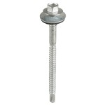 Timco Metal Construction Composite Panel Self Drilling Screws EPDM Washer Hex - Silver Organic