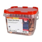 Timco Disc Rivets 20 x 1.5mm Copper - 1000 Pack